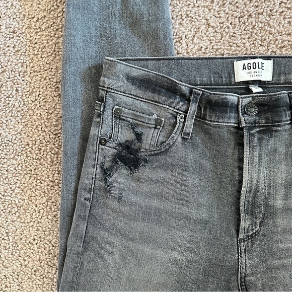 Agolde Women's Sophie Hi Rise Skinny Amplify Jeans in Dark Grey Black sz 30 - Picture 6 of 14
